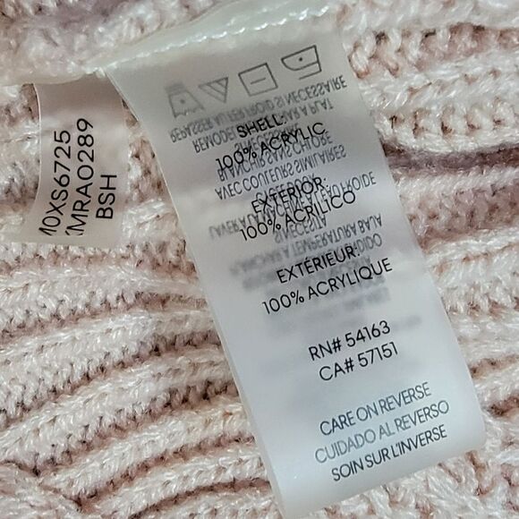 🆕 Calvin Klein Chain Stitched Cowl Turtle Neck Sweater in Blush Pink - Picture 10 of 11